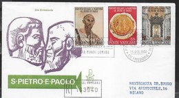 VATICANO - 1967 - MARTIRIO S. PIETRO E PAOLO 15.GIU.1967  SU BUSTA RACCOMANDATA F.D.C.(VENETIA)  PER MILANO - FDC