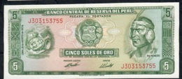 PERU  P99c   5   SOLES DE ORO    1974 DATE 15.8.1974   UNC. - Perú