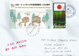 JAPAN-FINLAND.Joint Issue With Finland (Centenary Of Diplomatic Relations), Letter Sent To Andorra,with Arrival Postmark - Storia Postale