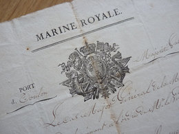 TOULON (1829) MARINE Royale. Comte BLEGNIER DE TAULIGNAN. AUTOGRAPHE - Handtekening