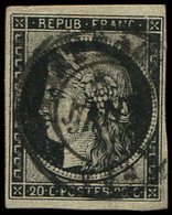 EMISSION DE 1849 - 3a   20c. Noir Sur Blanc, Obl. Càd T15 5 JANV 49, Clair, Frappe Moyenne, B/TB - 1849-1850 Ceres