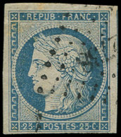 EMISSION DE 1849 - 4    25c. Bleu, Obl. PC 2738, Belles Marges, TTB - 1849-1850 Cérès