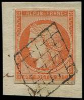 EMISSION DE 1849 - 5    40c. Orange, Oblitéré GRILLE S. Fragt, TB - 1849-1850 Cérès