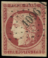 EMISSION DE 1849 - 6     1f. Carmin, Obl. PC 1096, TB - 1849-1850 Cérès
