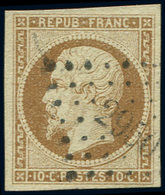 PRESIDENCE - 9    10c. Bistre-jaune, Oblitéré PC 2950, Frappe Légère, TTB - 1852 Louis-Napoléon