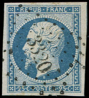 PRESIDENCE - 10   25c. Bleu, Obl. PC 3320, Frappe Superbe, TTB - 1852 Luis-Napoléon