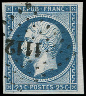 PRESIDENCE - 10   25c. Bleu, Obl. PC 1112, Frappe TTB - 1852 Luis-Napoléon