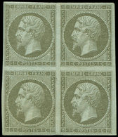 * EMPIRE NON DENTELE - 11    1c. Olive, BLOC De 4, TB - 1853-1860 Napoléon III