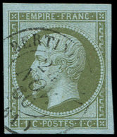 EMPIRE NON DENTELE - 11    1c. Olive, Obl. Càd T15 BERTIN(COURT) 24/11/60, TB/TTB. C - 1853-1860 Napoléon III.
