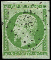 EMPIRE NON DENTELE - 12    5c. Vert, Obl. PC 362, Frappe Superbe - 1853-1860 Napoléon III.