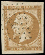 EMPIRE NON DENTELE - 13Ac 10c. Bistre-brun, T I, Obl. PC, TTB - 1853-1860 Napoleon III