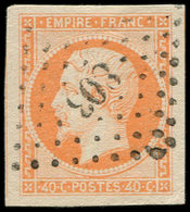 EMPIRE NON DENTELE - 16   40c. Orange, Obl. PC 803, Superbe - 1853-1860 Napoléon III