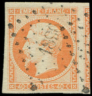 EMPIRE NON DENTELE - 16   40c. Orange, Voisin à Droite, Obl. PC 1896, Superbe - 1853-1860 Napoléon III