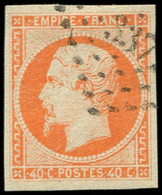 EMPIRE NON DENTELE - 16   40c. Orange, Obl. PC 337, Effigie Dégagée, TTB - 1853-1860 Napoleon III