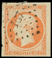 EMPIRE NON DENTELE - 16b  40c. Orange Sur Paille, Obl. PC 167, TTB - 1853-1860 Napoléon III