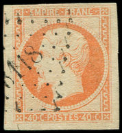 EMPIRE NON DENTELE - 16j  40c. Orange Pâle, Obl. PC 3118, Superbe - 1853-1860 Napoleon III