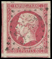 EMPIRE NON DENTELE - 17B  80c. Rose, 3 Voisins Obl. GC, Frappe Légère, Superbe - 1853-1860 Napoléon III.