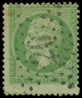 EMPIRE DENTELE - 20    5c. Vert, Obl. Etoile 20, Petit PIQUAGE à CHEVAL En Bas De Feuille, TB - 1862 Napoleon III