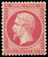 * EMPIRE DENTELE - 24   80c. Rose, Très Bien Centré Et Très Frais, TTB - 1862 Napoleon III