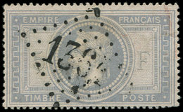 EMPIRE LAURE - 33    5f. Violet-gris, Oblitéré GC, TB. C, Certif. Behr - 1849-1876: Classic Period