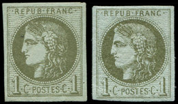 * EMISSION DE BORDEAUX - 39C   1c. Olive, R III, 2 Nuances, TB - 1870 Emissione Di Bordeaux