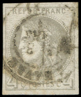 EMISSION DE BORDEAUX - 41B   4c. Gris, R II, Obl. Càd T17 LE HAVRE, TB - 1870 Bordeaux Printing