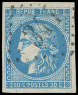 EMISSION DE BORDEAUX - 46B  20c. Bleu, T III, R II, Obl. GC 347, Frappe Superbe, TTB - 1870 Emisión De Bordeaux