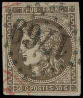 EMISSION DE BORDEAUX - 47d  30c. Brun Foncé, Oblitéré GC 1769, TB - 1870 Bordeaux Printing