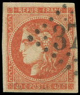 EMISSION DE BORDEAUX - 48f  40c. OCRE, Obl. GC, Petit Défaut Dans Un Angle, Nuance Certifiée Calves, B/TB. C Et Rt - 1870 Emisión De Bordeaux