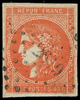 EMISSION DE BORDEAUX - 48e  40c. Orange Foncé, Obl. PC Du GC 2619, TTB - 1870 Emission De Bordeaux