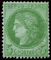 * CERES DENTELE - 53    5c. Vert-jaune Sur Azuré, Qqs Dents Un Peu élimées, Aspect TB - 1871-1875 Ceres