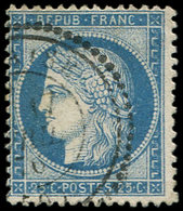 CERES DENTELE - 60C  25c. Bleu, T III, Obl. Càd T24, Frappe TTB - 1871-1875 Cérès