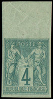 * TYPE SAGE - 63a   4c. Vert, NON DENTELE, Bdf, TB - 1876-1878 Sage (Type I)