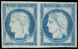 (*) ESSAIS -  2 : 15c. Bleu, PAIRE, Papier Mince, TB - Other & Unclassified