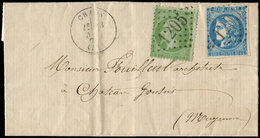 Let AFFRANCHISSEMENTS ET COMBINAISONS - N°20 Et 46B Obl. GC 1205 S. LAC, Càd T16 CRAON 13/11/71, TB - 1849-1876: Classic Period