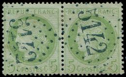 LETTRES ET OBLITERATIONS D'ALGERIE - N°53 PAIRE (1ex. P.d.) Obl. GC Bleu 5142 De BOGHARI, TTB - 1849-1876: Classic Period