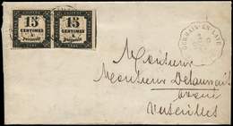 Let TAXE - 3   15c. Noir Typo T I, PAIRE Effl. En Bas Obl. Càd T15 VERSAILLES 5e DISTon 2/2/69 S. LAC Non Affr. Retirée  - 1859-1959 Cartas & Documentos