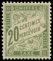 ** TAXE - 31  20c. Vert-olive, Centrage Parfait, Superbe - 1859-1959 Cartas & Documentos