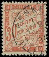 TAXE - 34  30c. Rouge-orange, Obl. Càd RENNES 22/9/94, TTB - 1859-1959 Covers & Documents