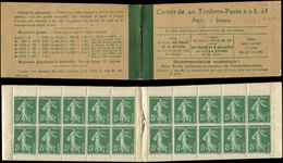 CARNETS (N°Cérès Jusqu'en1964) - 137-C9    Semeuse Camée,  5c. Vert, N°137d, T II, Loi Du 29/3/20, TB - Other & Unclassified