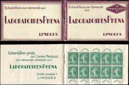CARNETS (N°Cérès Jusqu'en1964) - 188-C2    Semeuse Chiffres Maigres, 10c. Vert, N°188, PHENA, Haut De Feuille, Timbres T - Other & Unclassified