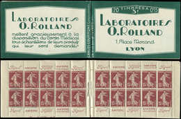 CARNETS (N°Cérès Jusqu'en1964) - 189-C1    Semeuse Camée, 15c. Brun-lilas, N°189, T I, Laboratoires ROLLAND, Amorce De N - Other & Unclassified