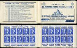 CARNETS (N°Cérès Jusqu'en1964) - 1011B-C38  Muller, 20f. Bleu, N°1011Bd, T II, S. 8-57, AG VIE, N°08155 Daté 28/6/57, TB - Other & Unclassified