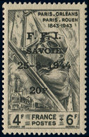 ** TIMBRES DE LIBERATION - CHAMBERY 13 : 20f. Sur 4f. + 6f., Inf. Adh., TB - Liberation