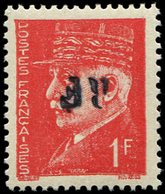 ** TIMBRES DE LIBERATION - TOURS GARE 4 : 1f. Rouge, SURCHARGE RENVERSEE, TB, Signé Mayer - Libération