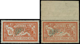 * VARIETES - 145f  Merson,  2f. Orange Et Vert-bleu, Centre TRES DEPLACE + Ex. Normal, Les 2 Excellent Centrage, TB - Used Stamps