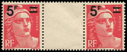 ** VARIETES - 827c  Gandon, Mèches Croisées Tenant à Normal, TB - Used Stamps