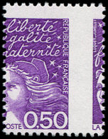 ** VARIETES - 3088   Luquet,  0,50 Violet-rouge, PIQUAGE à CHEVAL Vertical, TB - Used Stamps