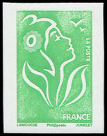 ** VARIETES - 3733   Lamouche, TVP Vert, NON DENTELE, Non Répertorié Et Défaut D'impression, TB. C - Used Stamps