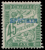 * VARIETES - Taxe 36    45c. Vert, Surch. SPECIMEN En Bleu, TB, Cote Maury - Oblitérés